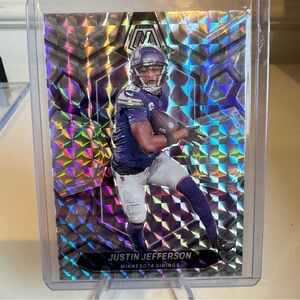🔥 2024 Justin Jefferson Panini Mosaic Silver Prizm Card